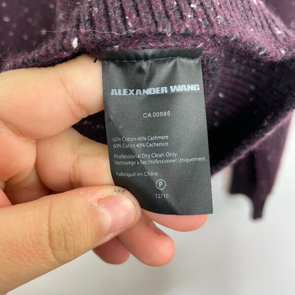 Alexander Wang Plum Pullover Hooded Sweater Women's Small Petite Cashmere Blend - Picture 8 of 11